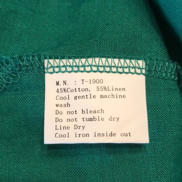 Minibee Linen Embroidered Floral Summer A-Line Hi Low 2XL Dress Tunic Pockets - Picture 9 of 10